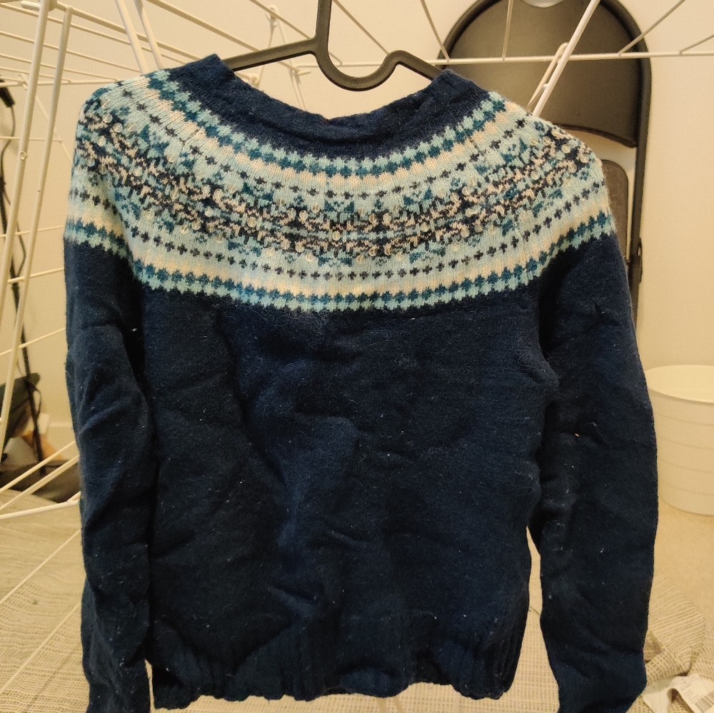 Vintage Dark Navy Cardigan with sequins